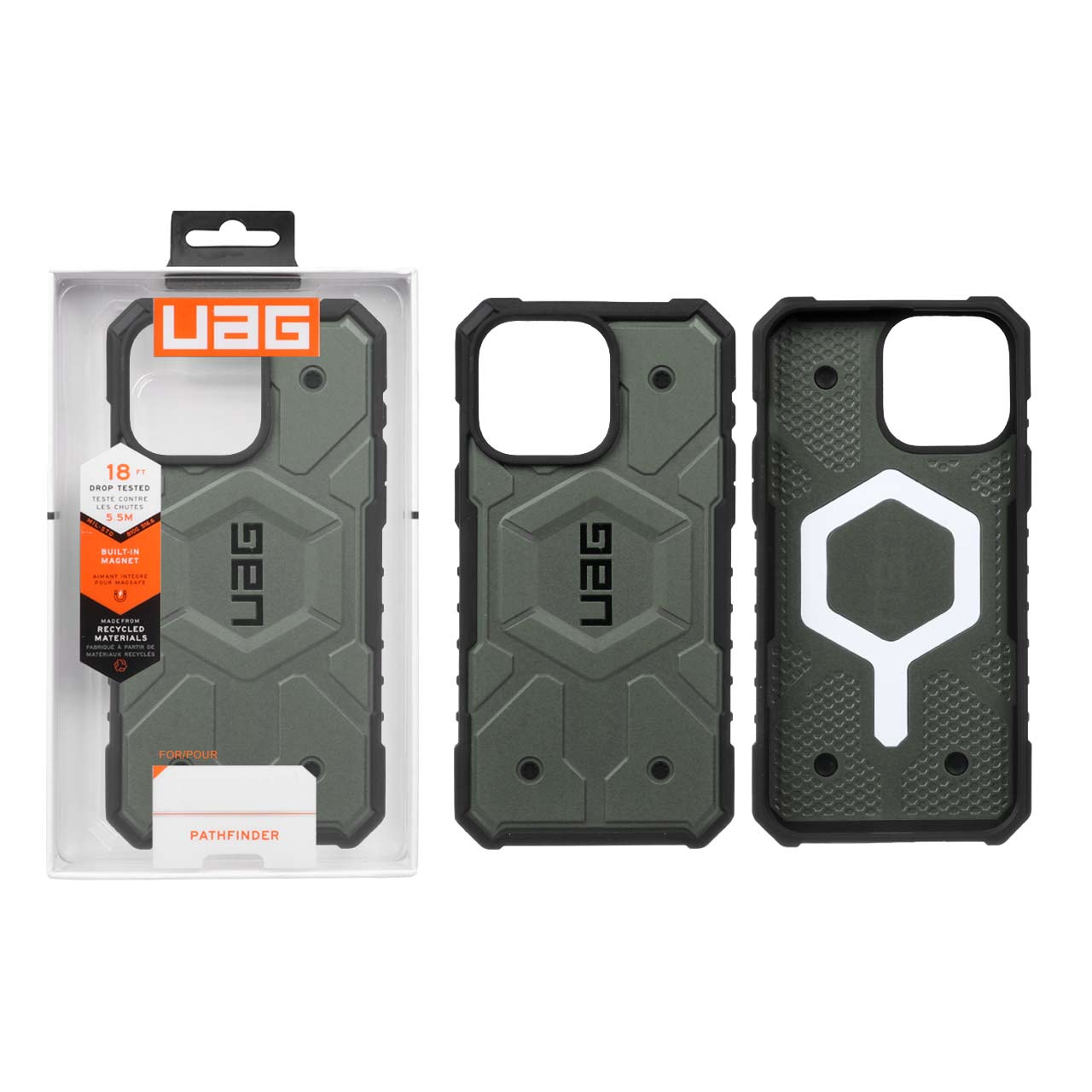 قاب UAG مدل Pathfinder ضد ضربه با مگ سیف پنهان مناسب برای آیفون ۱۵ پرو مکس سبز