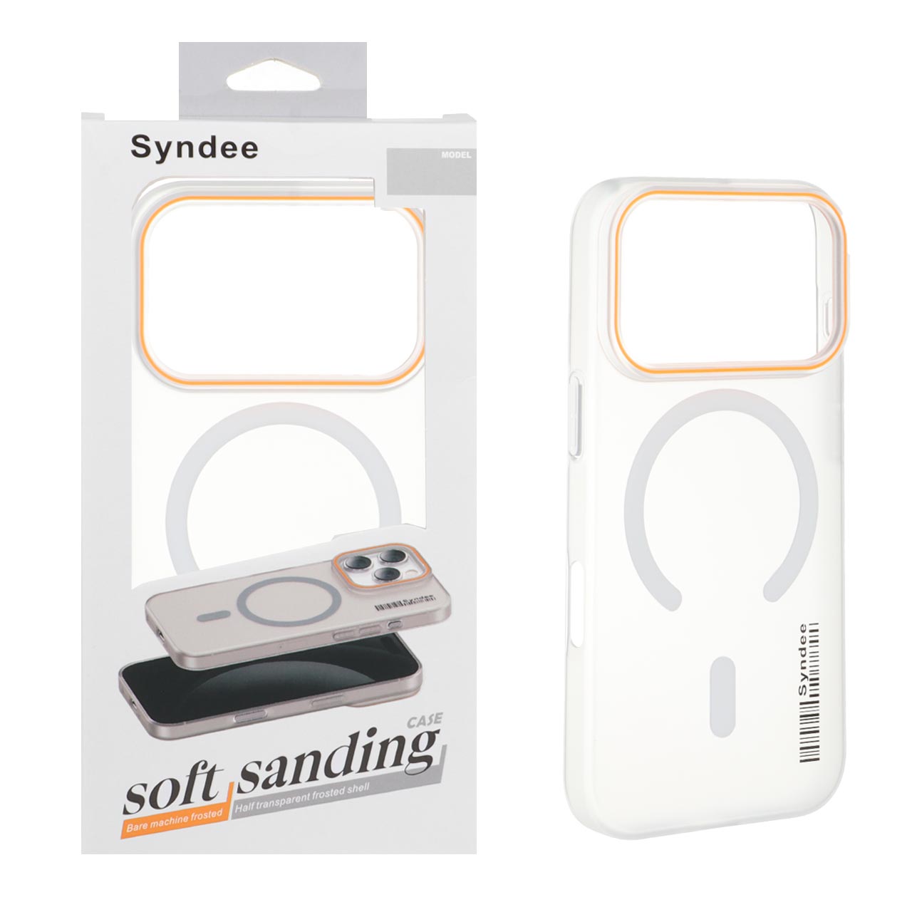 قاب اورجینال Syndee پشت مات MagSafe سفید مناسب برای آیفون 17 پرو