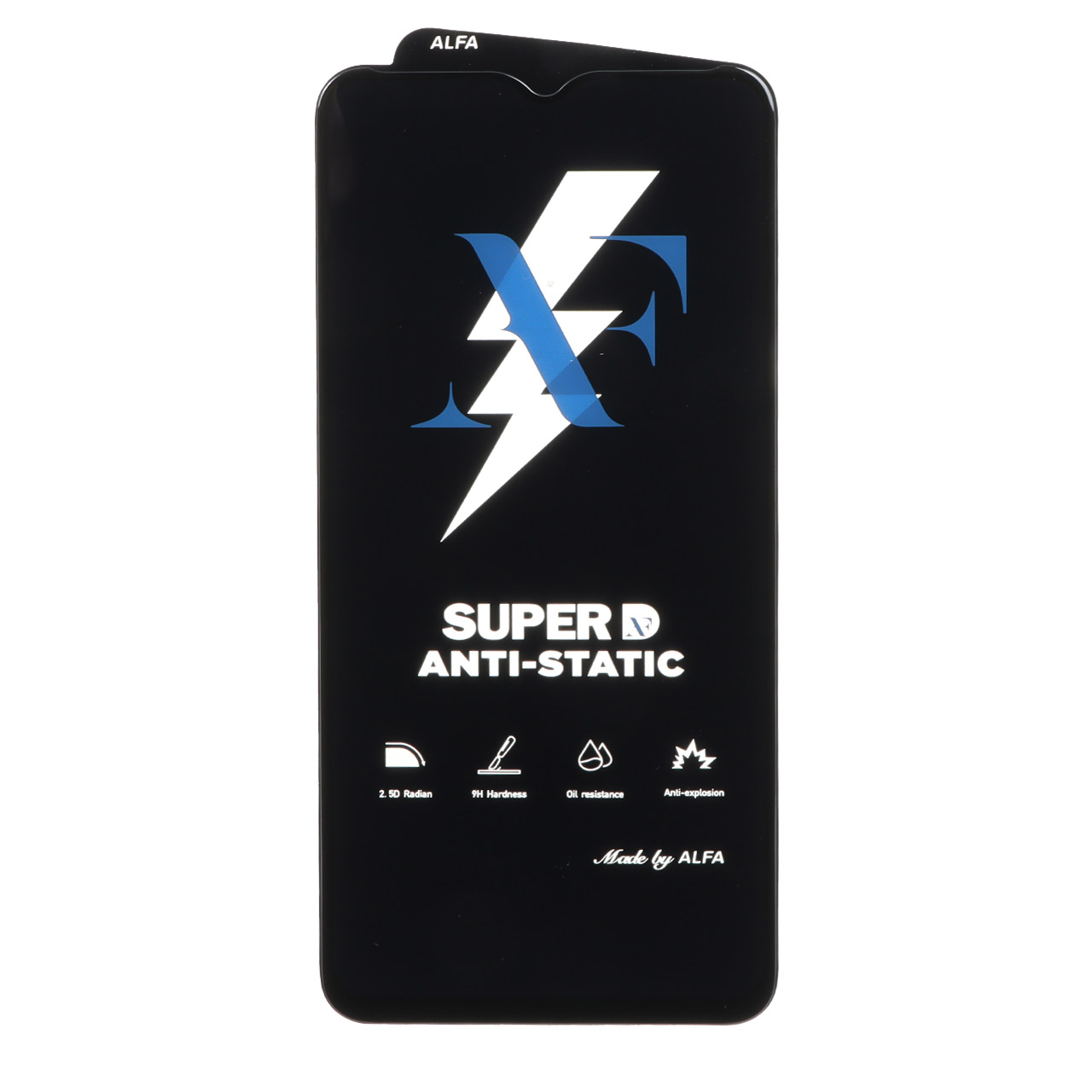 محافظ صفحه نمایش شیشه‌ای ALFA مدل Super D Anti Static مناسب برای سامسونگ گلکسی A12, A02, A02S, A03, A03S, A03 Core, A04, A04S, A04E, A13, A23, A32 5G, M02, M04, M12, M13, M23, M33, F13, A1 Plus, A2 Plus, M4, M5, C30, C30S
