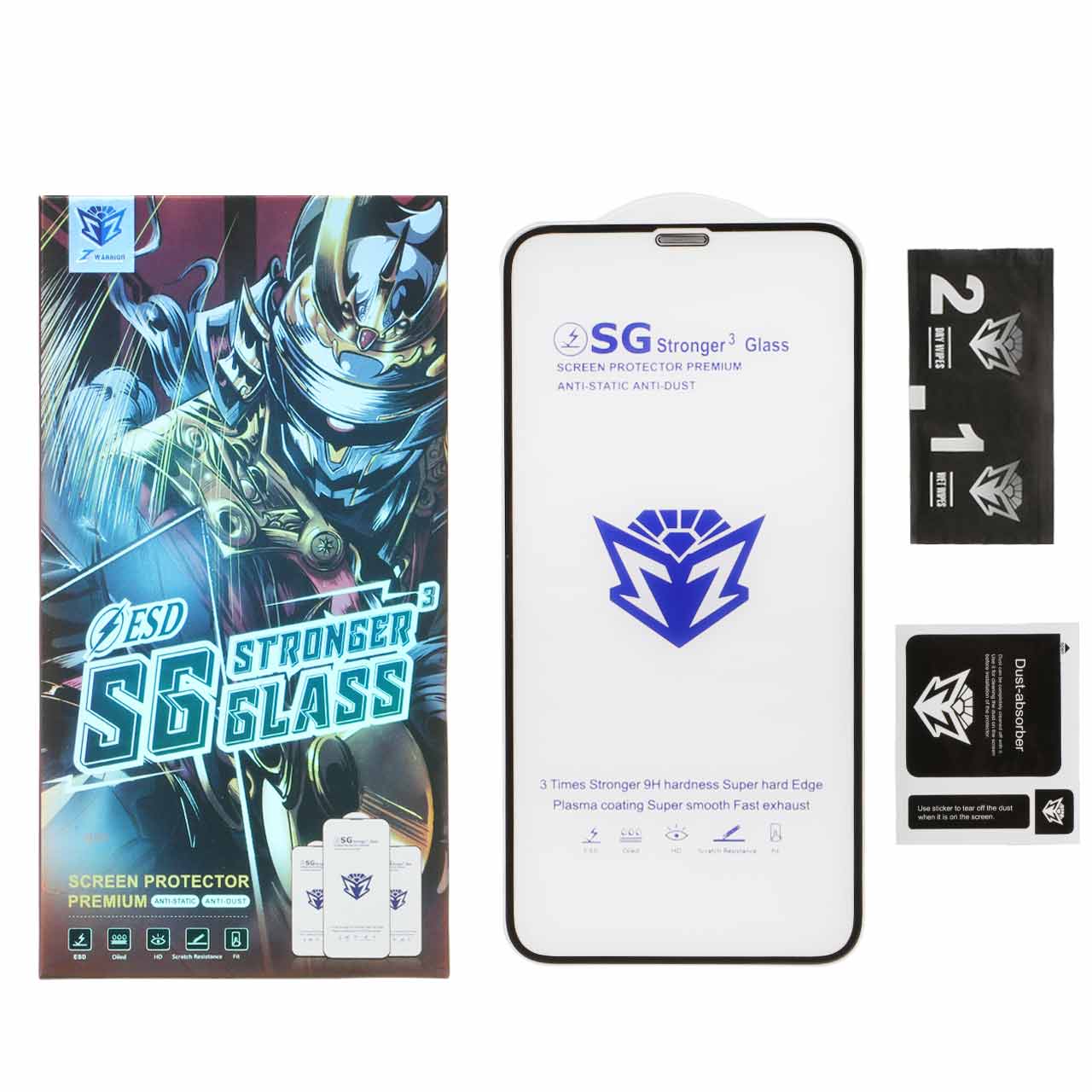 محافظ صفحه نمایش شیشه ای فول کاور ESD-SG مناسب برای آیفون 11 پرو، آیفون XS و آیفون X