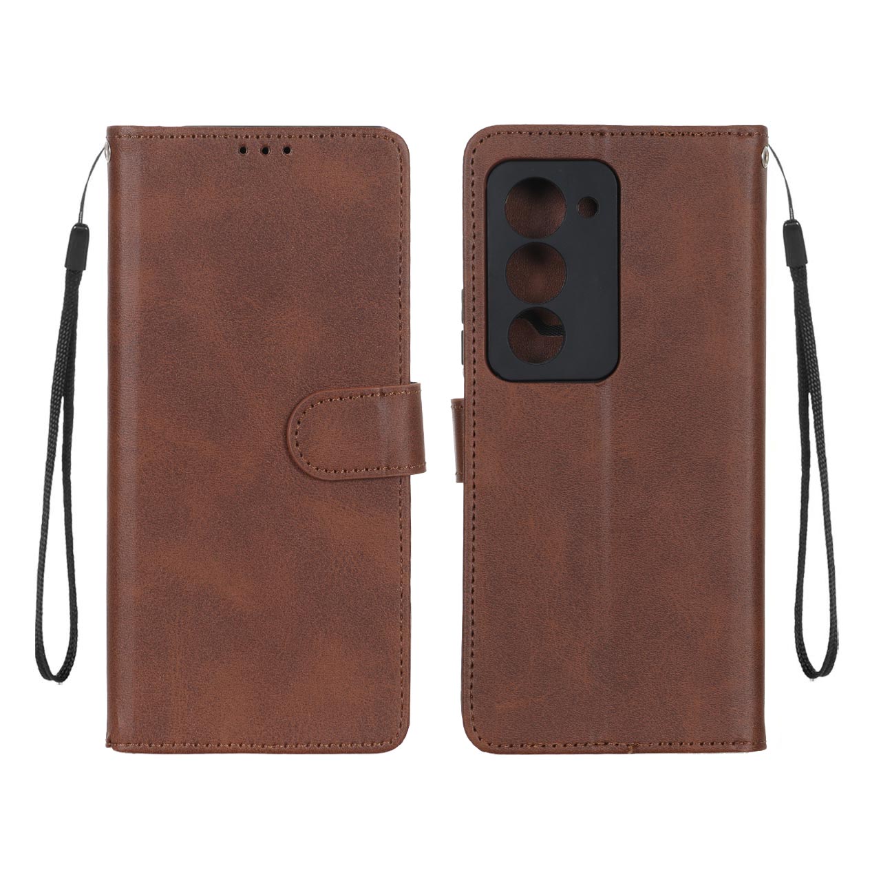 کیف چرمی مگنتی قهوه‌ای تیره مناسب برای شیائومی ردمی ۱۵ 4G