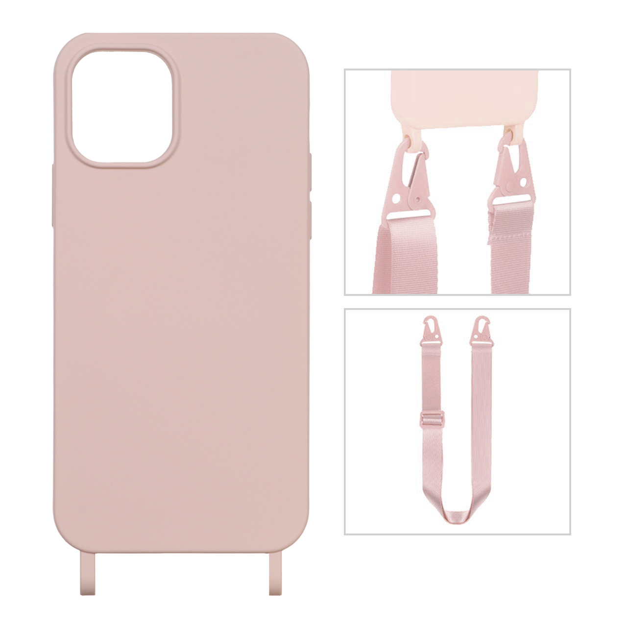 قاب CrossBody با بند لندیار Apple iPhone 11 Pro - صورتی چرک