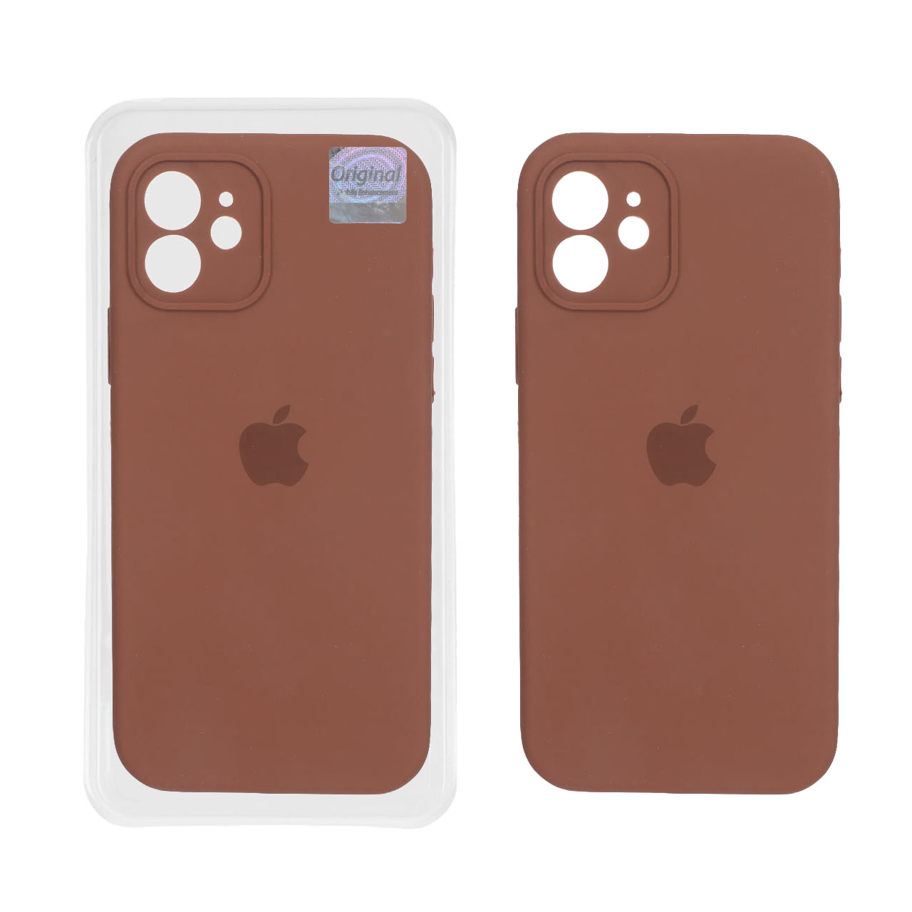 قاب سیلیکونی پاک کنی اورجینال Master Quality مدل Apple iPhone 12 - قهوه ای (پک دار)