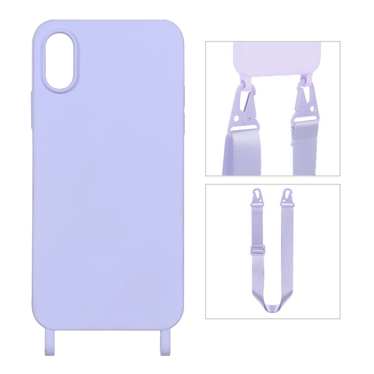 قاب CrossBody با بند لندیار Apple iPhone X / iPhone XS - یاسی