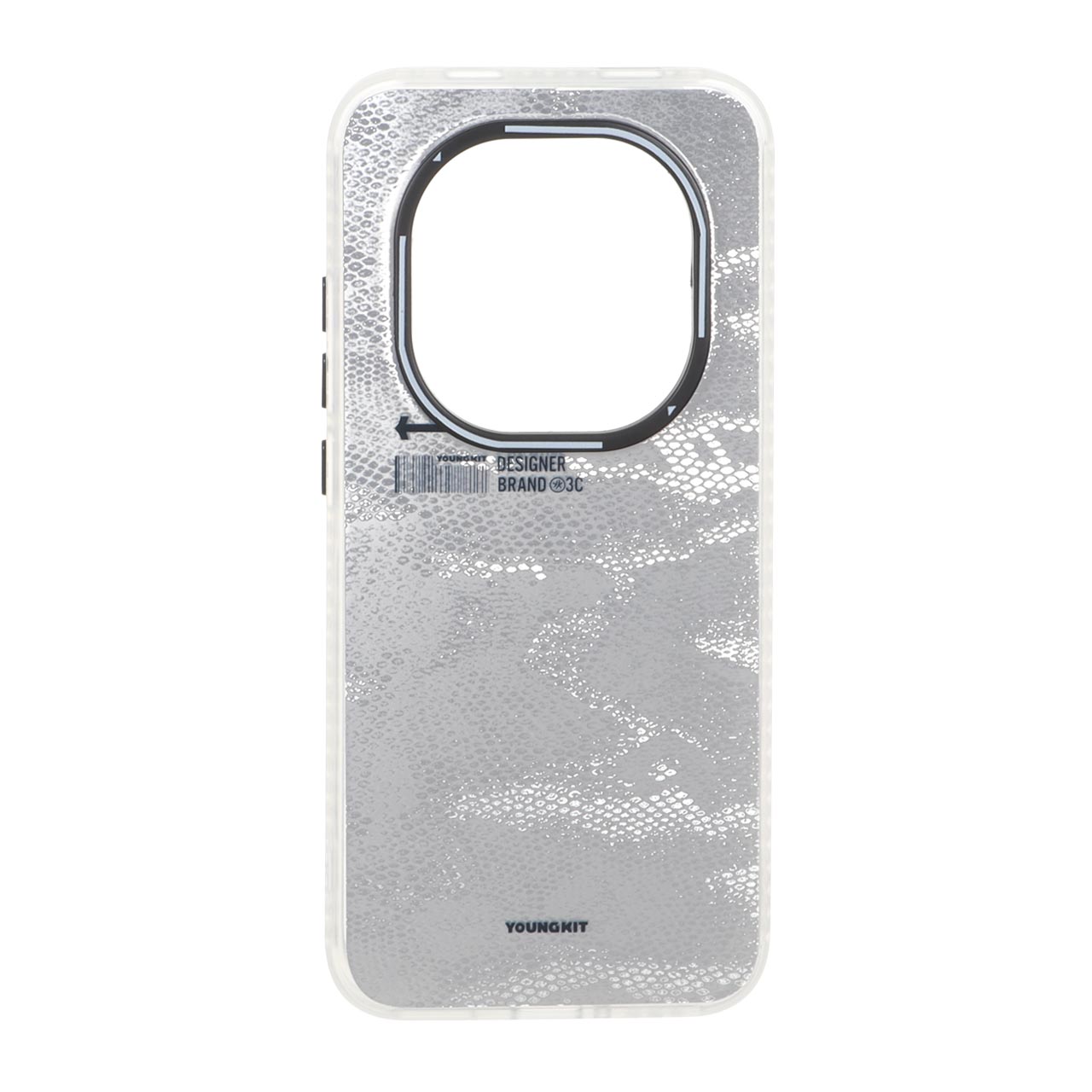 قاب طرح بارکد پوست ماری دور مات Youngkit مناسب برای شیائومی ردمی نوت ۱۵ پرو 5G