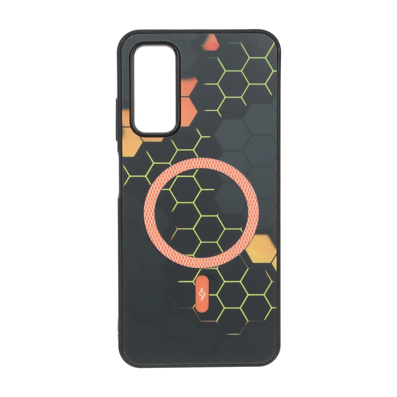 قاب طرح Hexagon مگ سیف هاشوردار نارنجی مناسب برای سامسونگ گلکسی A05s