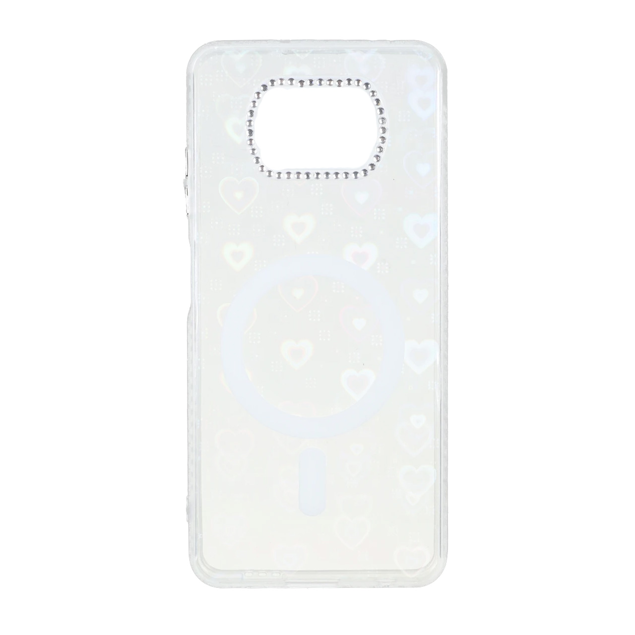 قاب قلبی هولوگرامی طرح مگ سیف نگین دار مناسب برای شیائومی Poco X3 / Poco X3 Pro / Poco X3 NFC