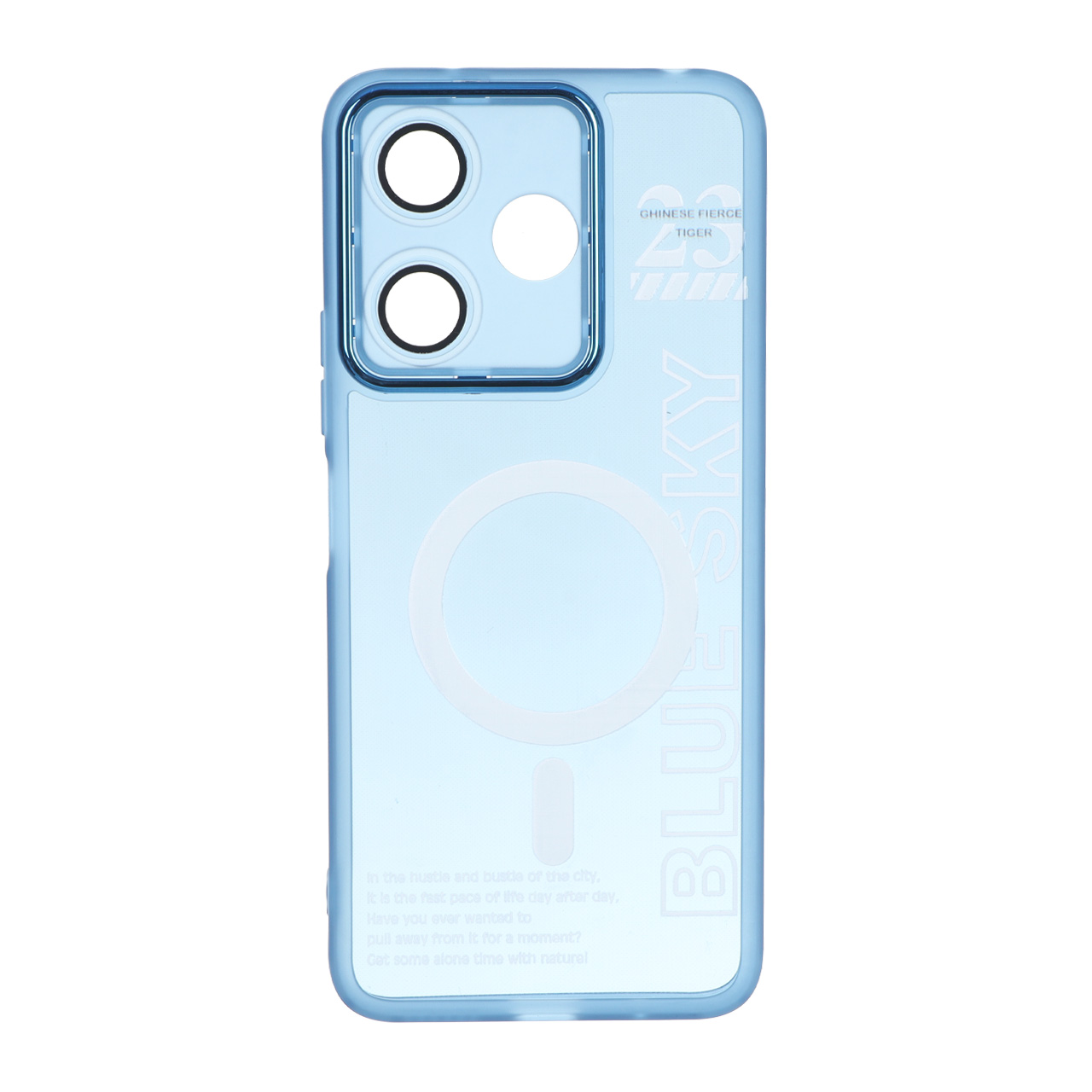 قاب Diamond Space طرح مگ سیف لنز گلس دار Xiaomi Redmi 13X / Redmi 13 4G / Poco M6 4G - آبی روشن - MPS