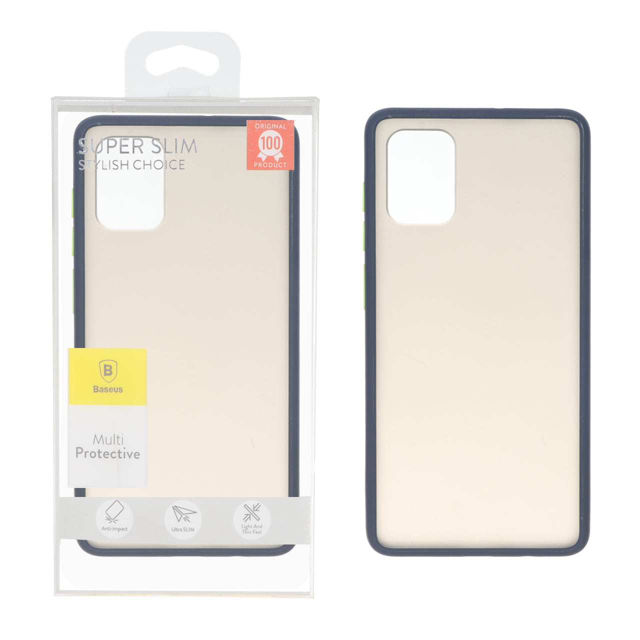 قاب پشت مات محافظ لنزدار Samsung Galaxy A71 - سرمه ای (پک دار)