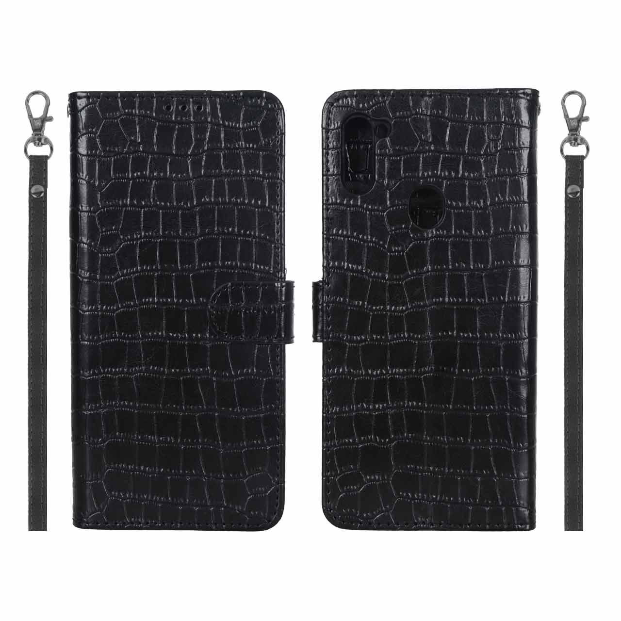 کیف طرح کروکو مگنتی مناسب برای سامسونگ گلکسی A11 و M11 - مشکی