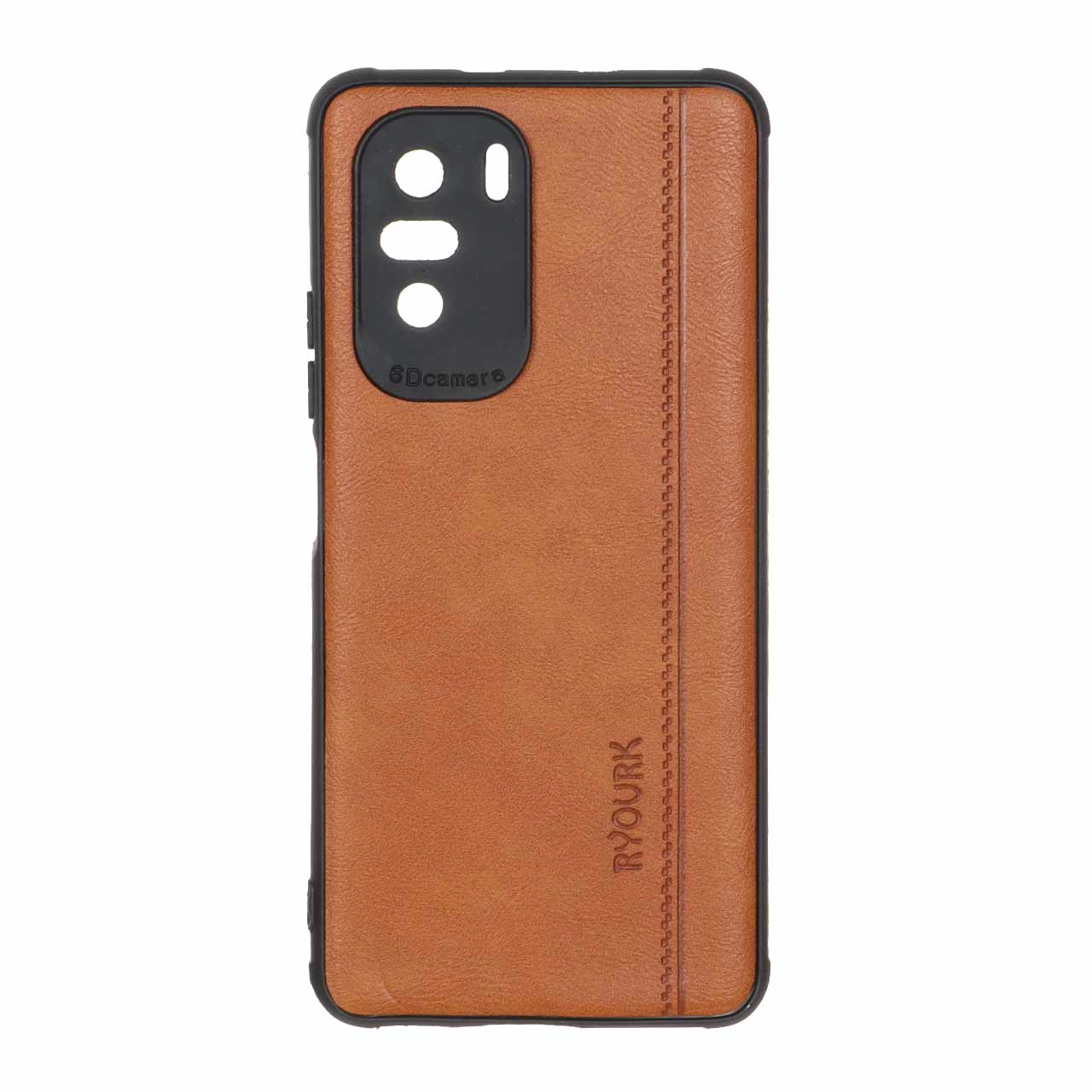 قاب طرح چرم RYOURK مدل Xiaomi Poco F3 / Redmi Mi 11i / Redmi K40 - عسلی