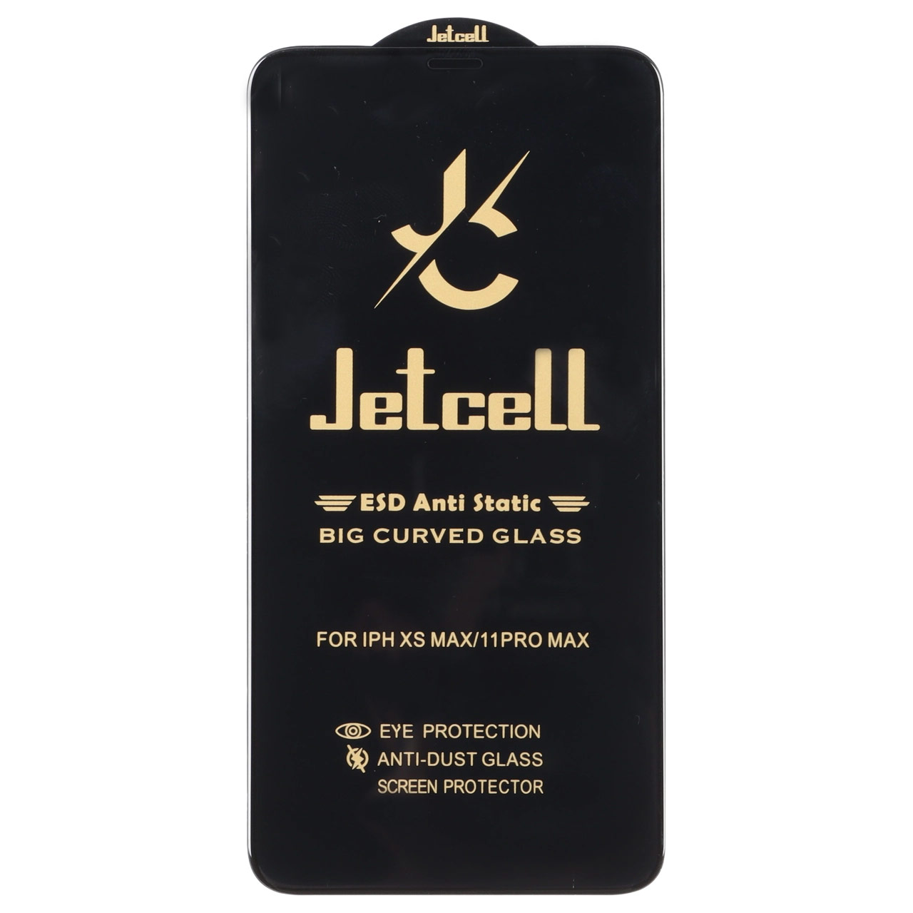 محافظ صفحه نمایش شیشه ای تمام صفحه جت سل مدل ESD Anti Static مناسب برای آیفون 11 پرو مکس، آیفون X مکس و آیفون XS مکس