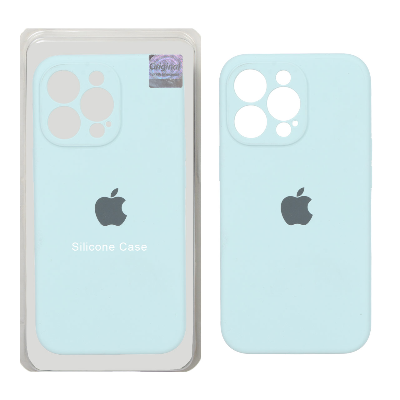 قاب سیلیکونی پاک کنی اورجینال Master Quality مدل Apple iPhone 13 Pro - آبی کبریتی (پک دار)