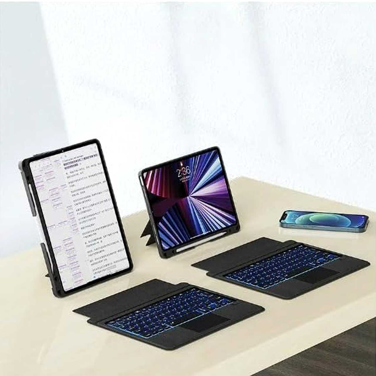 کاور کیبورد دار بی سیم 10.2 و iPad 10.5 اینچ Wiwu مدل MAG TOUCH - مشکی
