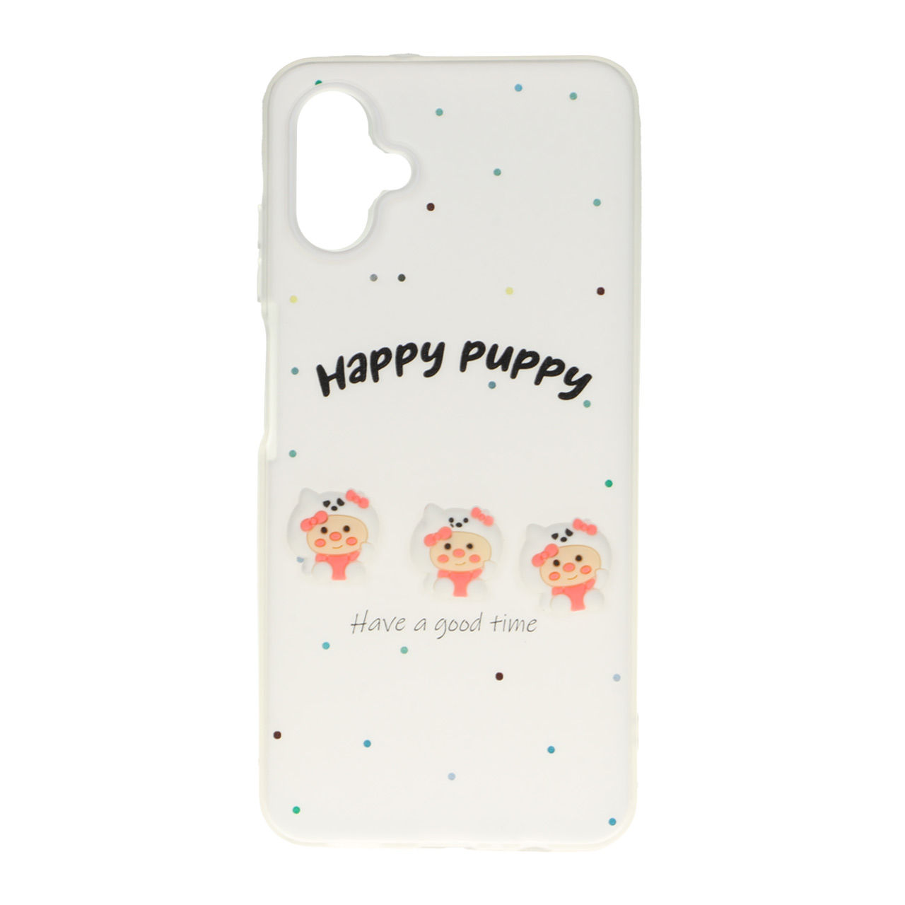 قاب طرح Happy Puppy عروسک برجسته دو لایه مناسب برای سامسونگ گلکسی آ۰۶