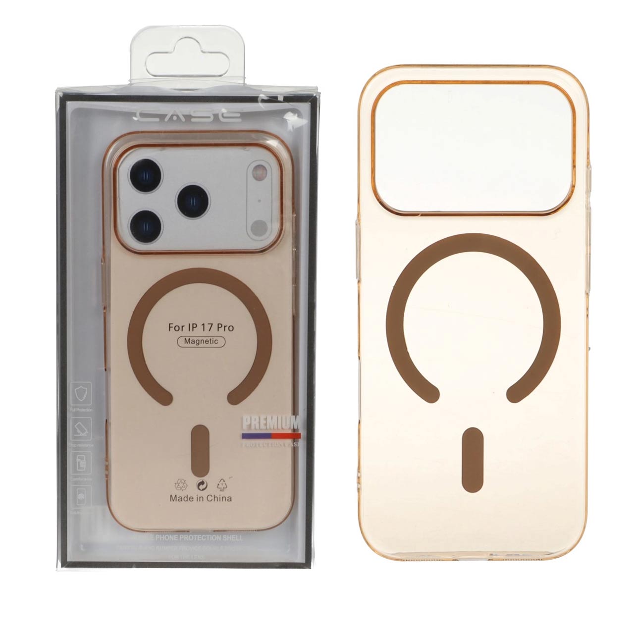 قاب کریستالی شفاف MagSafe پریمیوم Apple iPhone 17 Pro - رنگ صحرایی