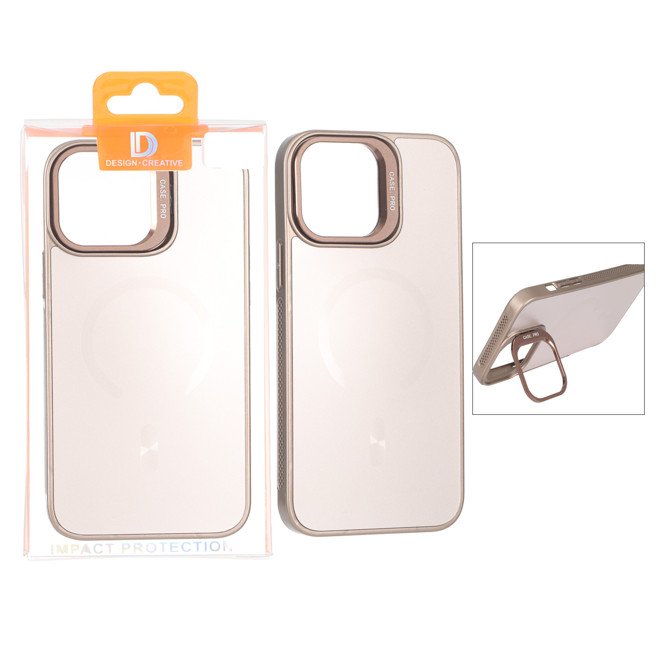 قاب اورجینال PVD Case Pro استندشو MagSafe مدل Apple iPhone 13 Pro Max - صحرایی (پک دار)