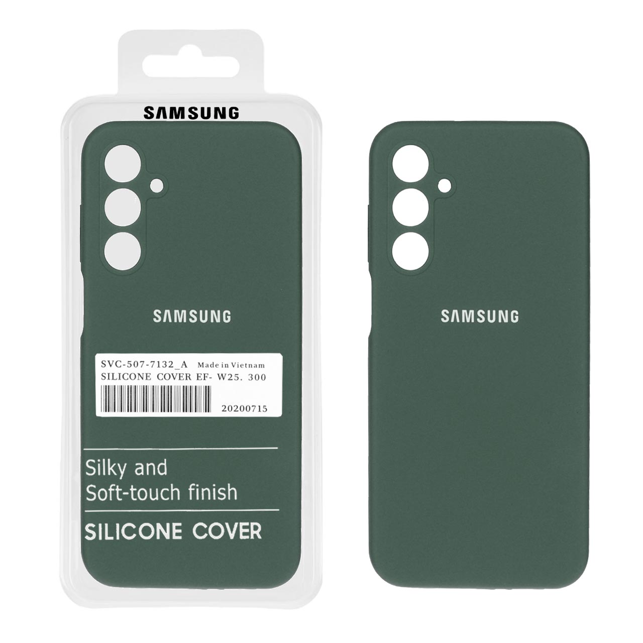 قاب سیلیکونی پاک کنی اورجینال درجه یک Samsung Galaxy A25 5G - سبز تیره (پک دار)