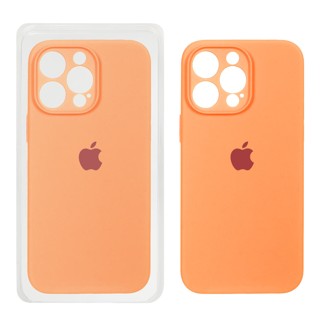 قاب سیلیکونی پاک کنی محافظ لنزدار اورجینال Apple iPhone 14 Pro Max - نارنجی (پک اصلی)