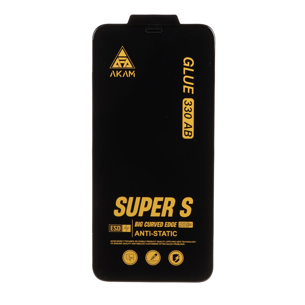 محافظ صفحه نمایش شیشه ای فول کاور Super S AKAM با چسب 330 مناسب برای آیفون 11 و آیفون XR