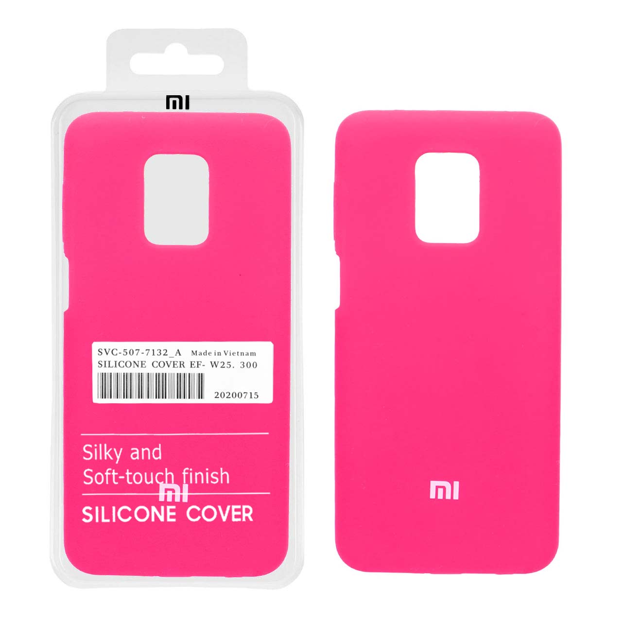 قاب سیلیکونی پاک کنی اورجینال درجه یک Xiaomi Redmi Note 9S / Redmi Note 9 Pro/ Redmi Note 9 Pro Max / Poco M2 Pro/ Redmi Note10 Lite - صورتی فانتزی (پک دار)