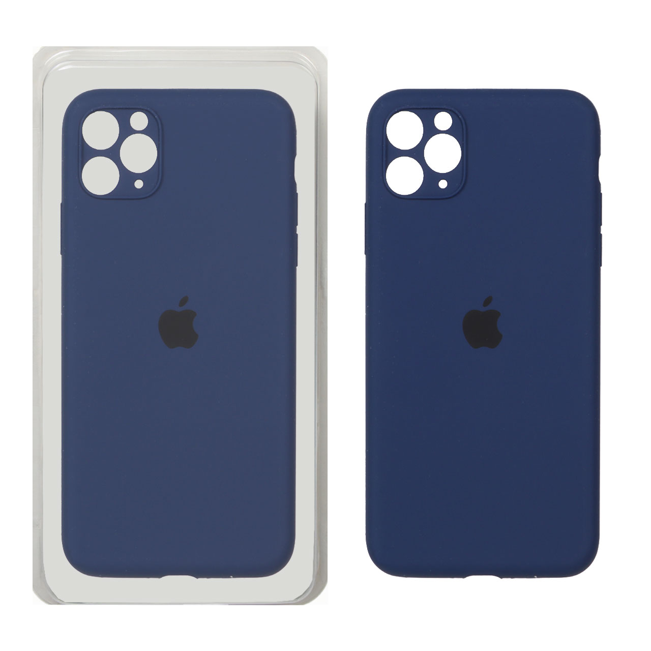 قاب سیلیکونی پاک کنی محافظ لنزدار اورجینال Apple iPhone 11 Pro Max - سرمه ای (پک اصلی)