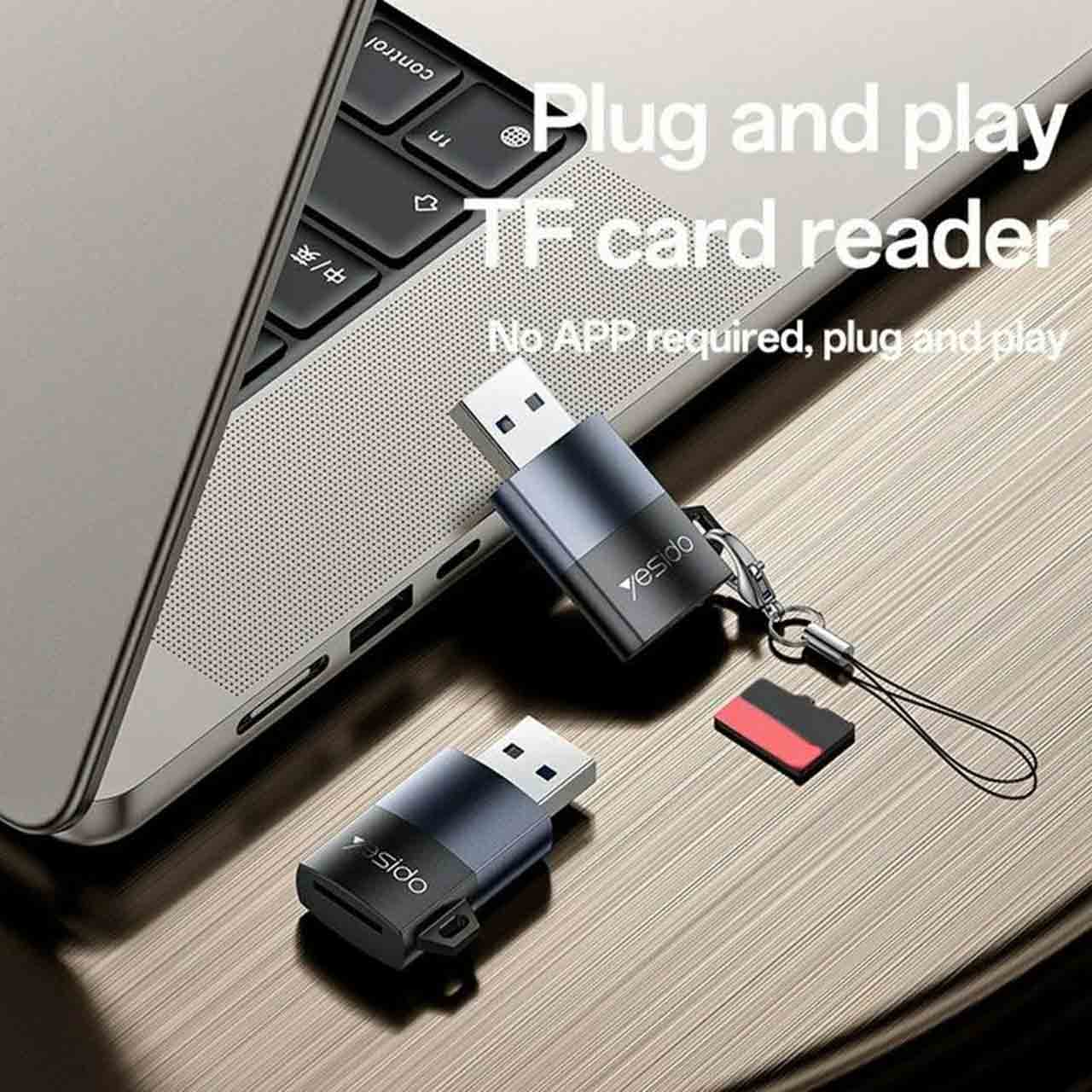 رم ریدر یسیدو مدل GS36 USB 3.0 با پشتیبانی از TF Card - رنگ خاکستری
