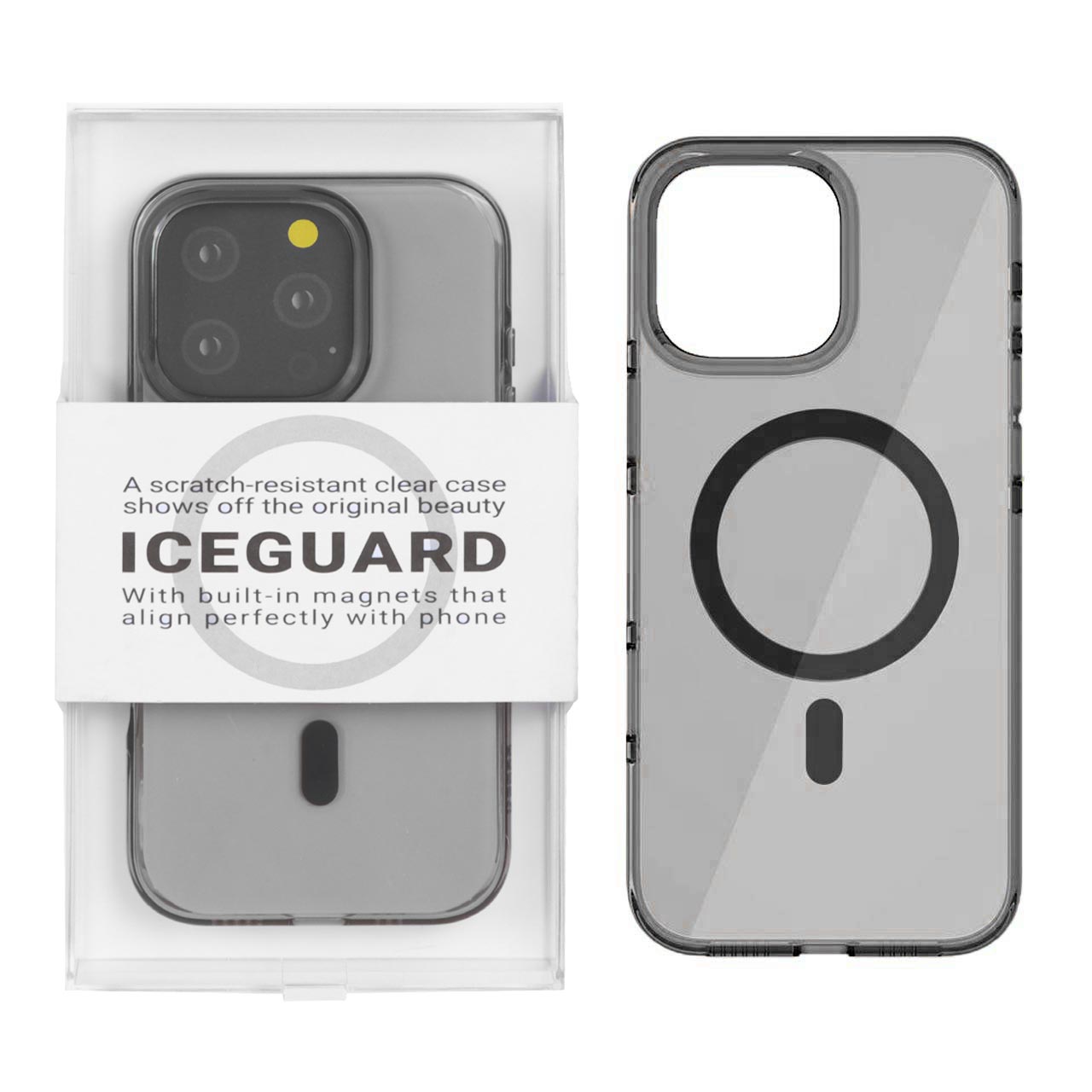 قاب KDoo ICEGUARD مگ‌سیف شفاف مشکی مناسب برای آیفون 16 پرو