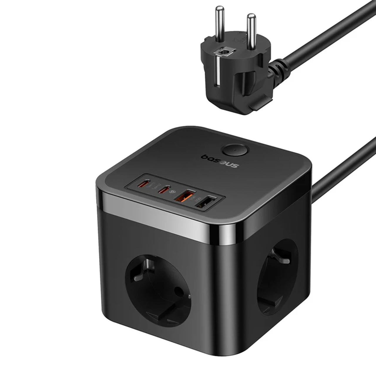 چند راهی برق 3 خانه Baseus مدل Power Combo Cube Power Strip BSPS-3E - مشکی