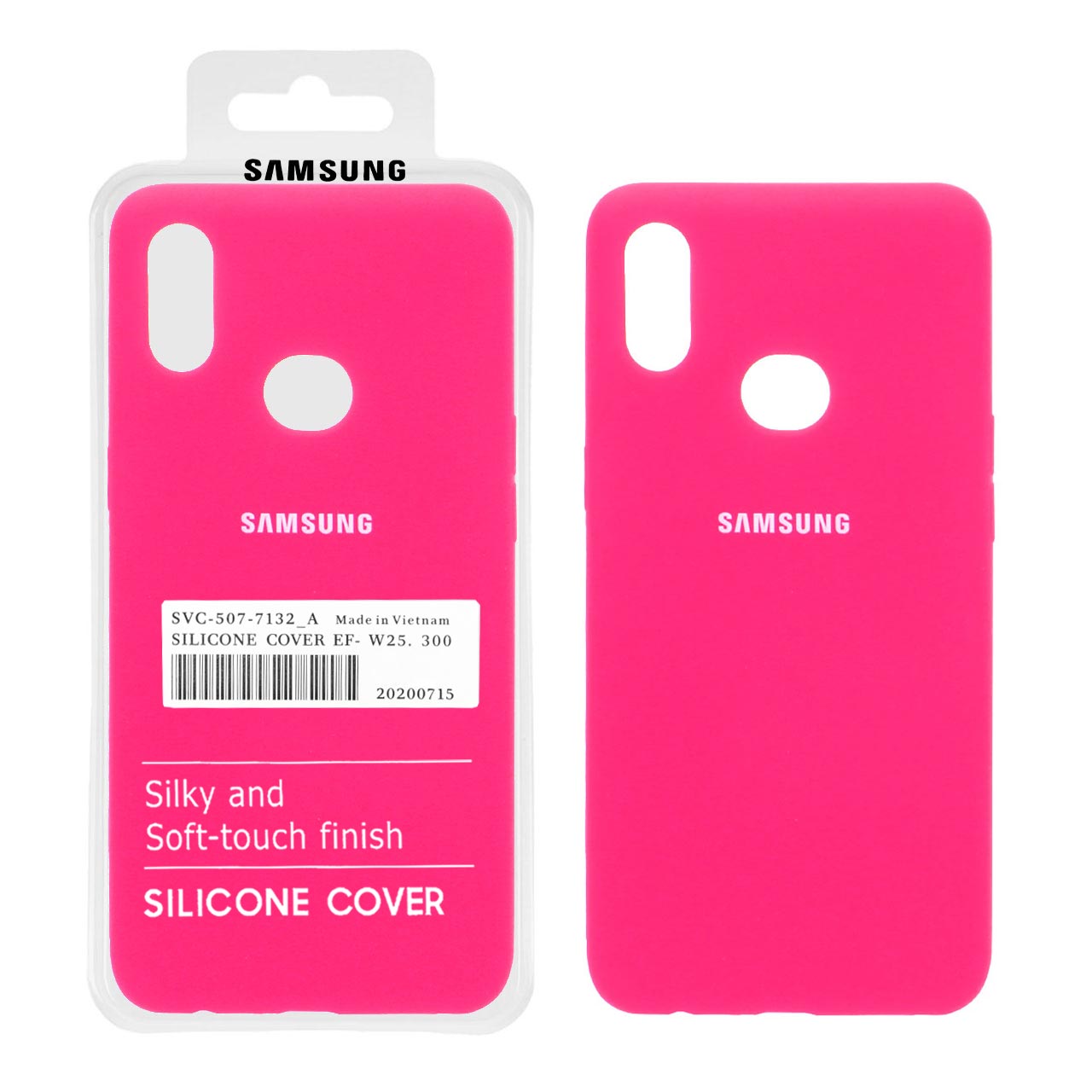 قاب سیلیکونی پاک کنی اورجینال درجه یک Samsung A10S - صورتی فانتزی (پک دار)
