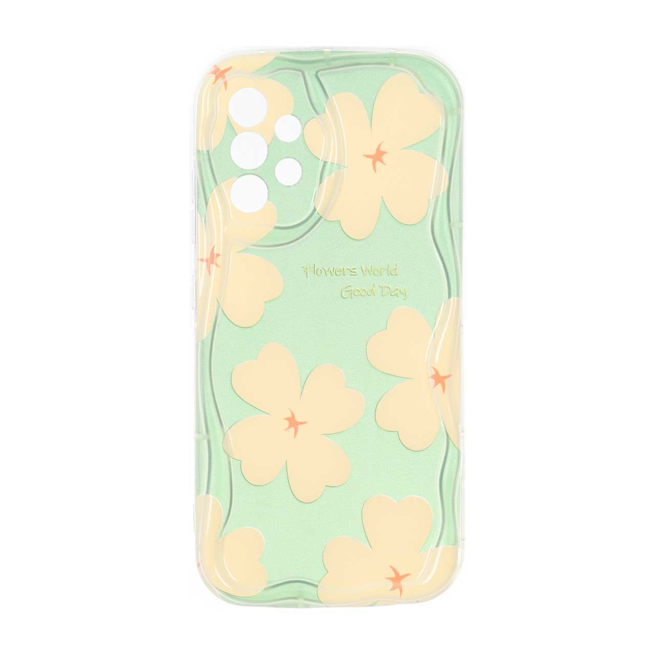 قاب ژله ای طرح گل Flowers World کنگره ای محافظ لنزدار مناسب برای سامسونگ گلکسی A52 و A52s