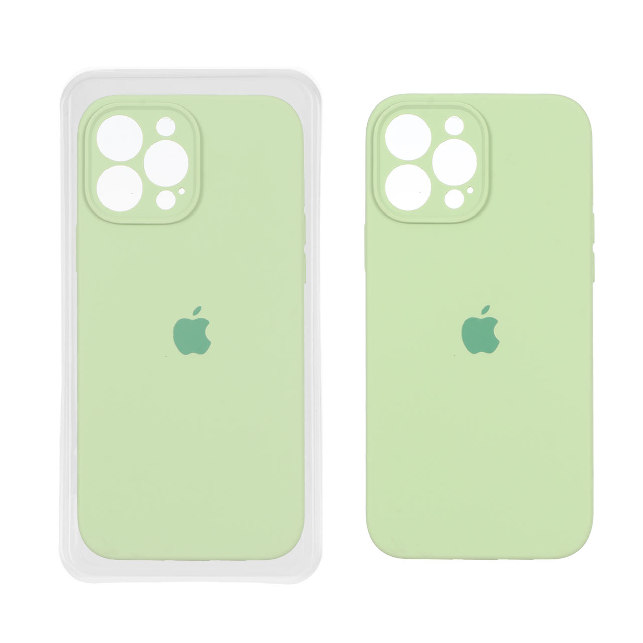 قاب سیلیکونی پاک کنی اورجینال ++A مدل Apple iPhone 13 Pro Max - سبز مغز پسته ای (پک دار)