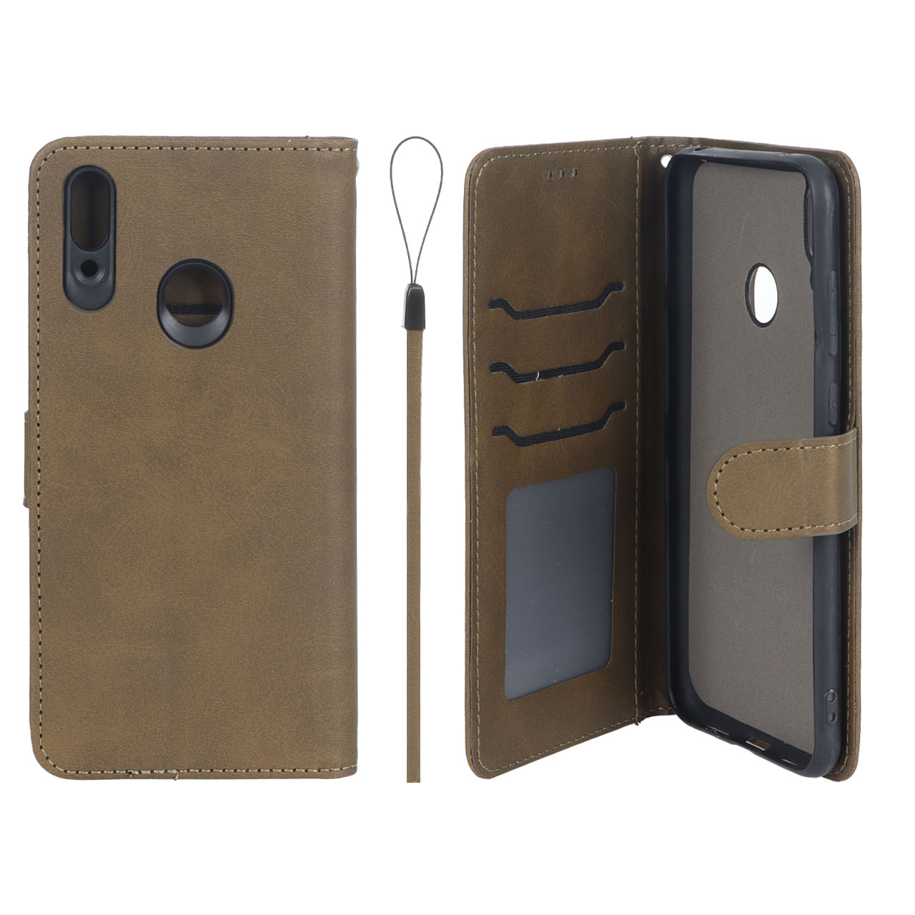 کیف موبایل مگنتی درجه یک داخل خز MNC Plus مدل Huawei Y7 Prime (2019) / Huawei Y7 (2019) - سبز زیتونی کد 1