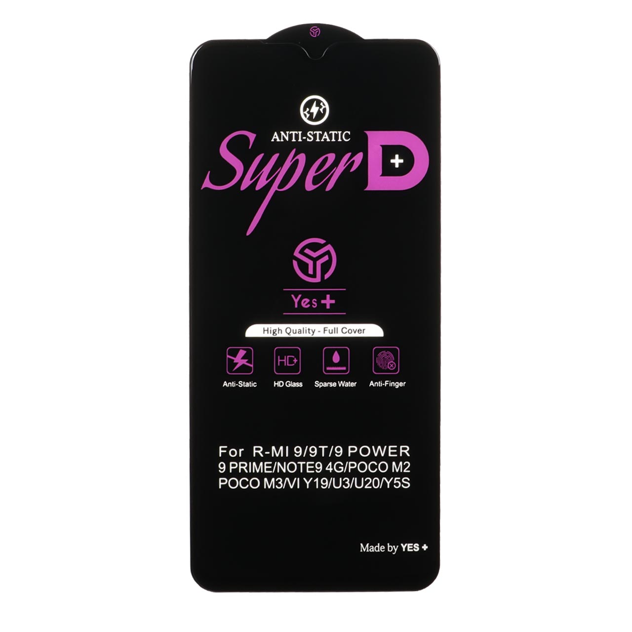 محافظ صفحه نمایش شیشه ای Super D Anti Static Yes Plus مدل Xiaomi Redmi Note 8 Pro / Poco M3 / Redmi 9T / Note 9 4G