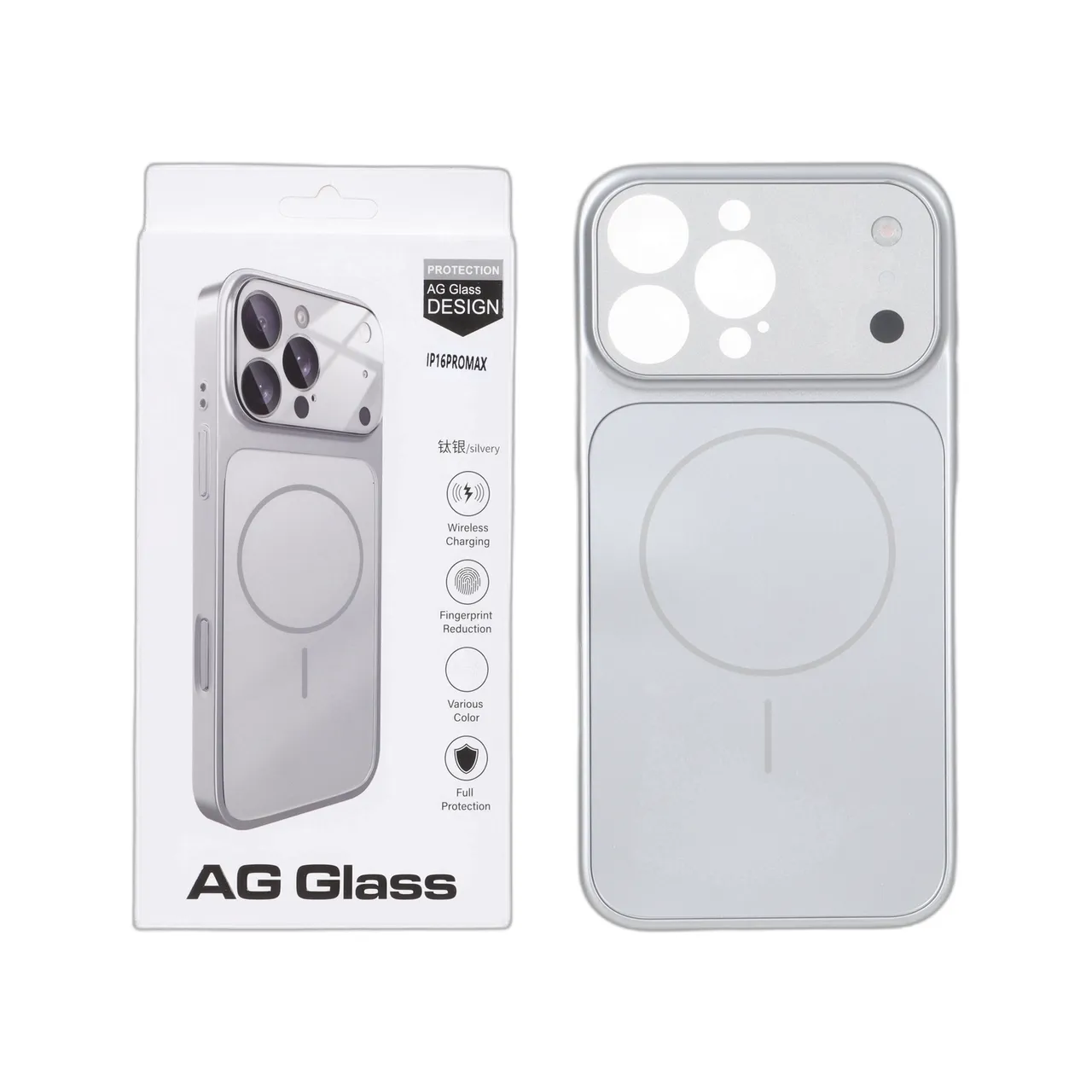 قاب اورجینال AG Glass محافظ لنز برجسته شیشه ای مگ سیف مناسب برای آیفون 16 پرو مکس