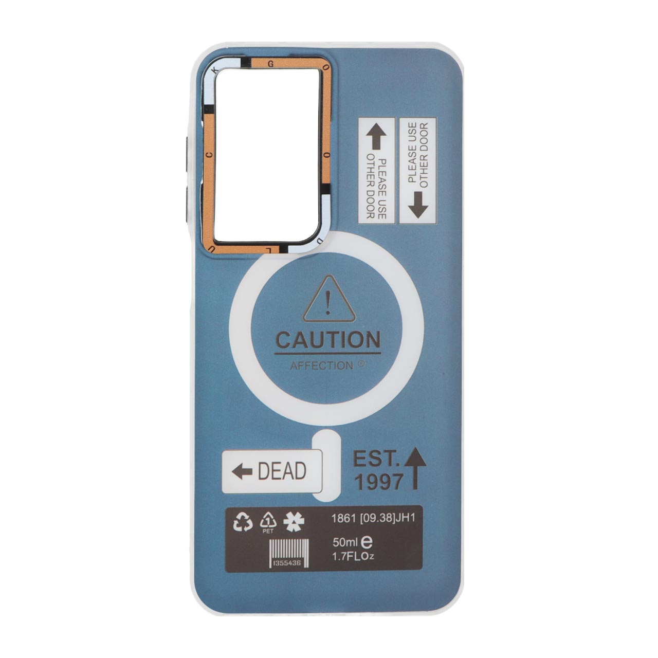 قاب طرح Caution دور مات مگ سیف مناسب برای سامسونگ گلکسی A17 و A26