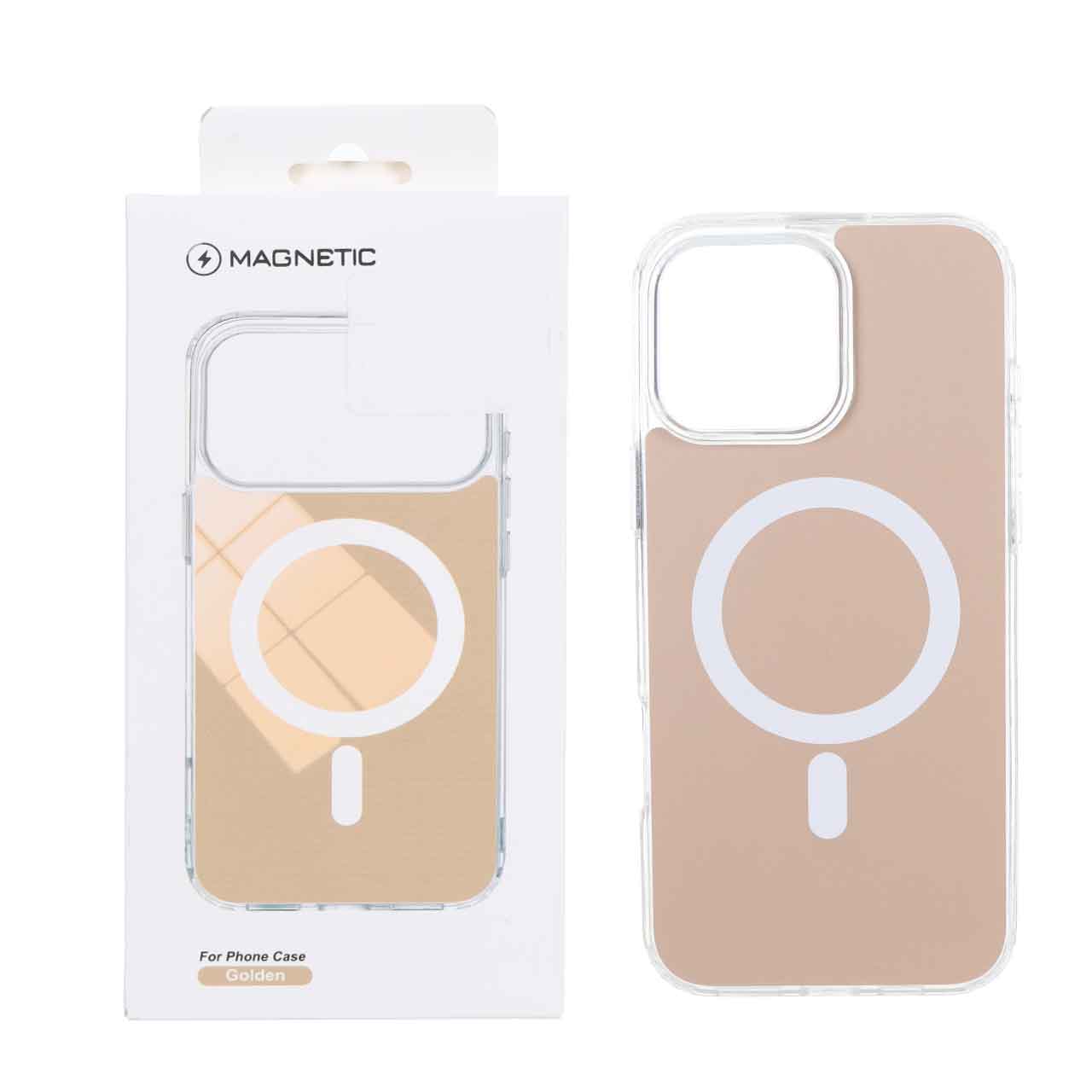 قاب Magnetic پشت رنگی دور ژله ای MagSafe مدل Apple iPhone 16 Pro Max - طلایی (پک دار)