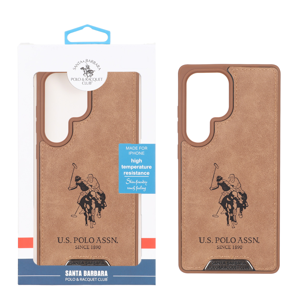 قاب طرح US Polo Assn جیر عسلی مناسب برای سامسونگ گلکسی S25 الترا