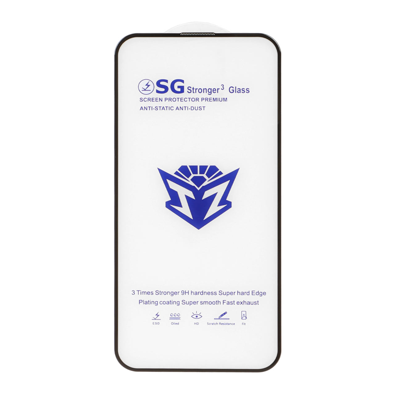محافظ صفحه نمایش شیشه‌ای فول کاور ESD-SG Stronger³ مناسب برای آیفون 15 پرو مکس