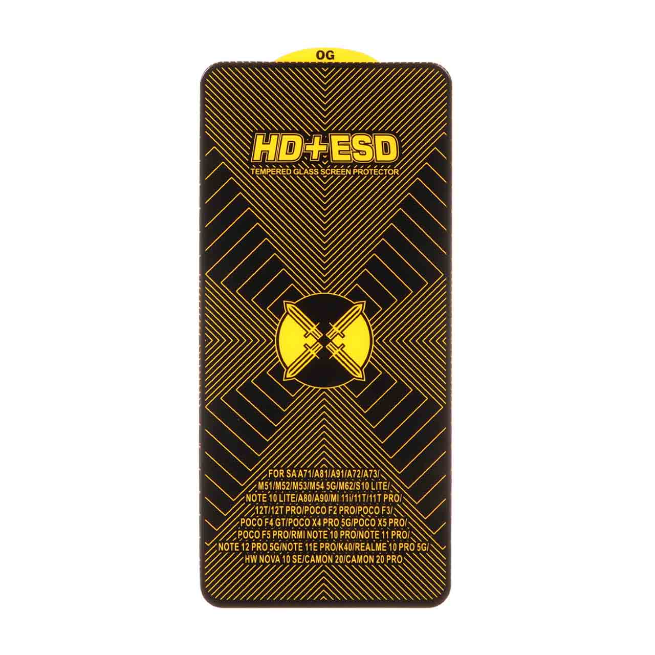 محافظ صفحه نمایش شیشه ای مشکی Full Cover OG HD Plus ESD مناسب برای شیائومی Redmi Note 13 Pro 4G / Note 14S / Poco M6 Pro 4G