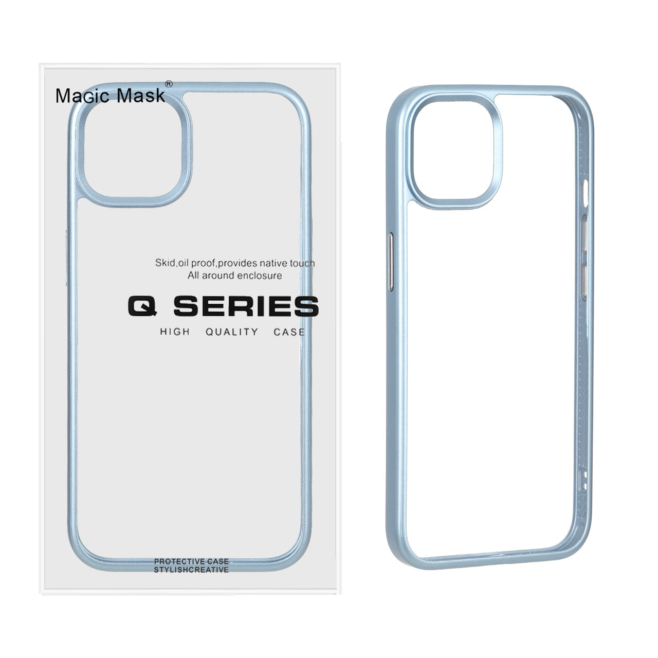 قاب شفاف Q Series طرح Ice آبی مناسب برای آیفون 12 پرو و آیفون 12