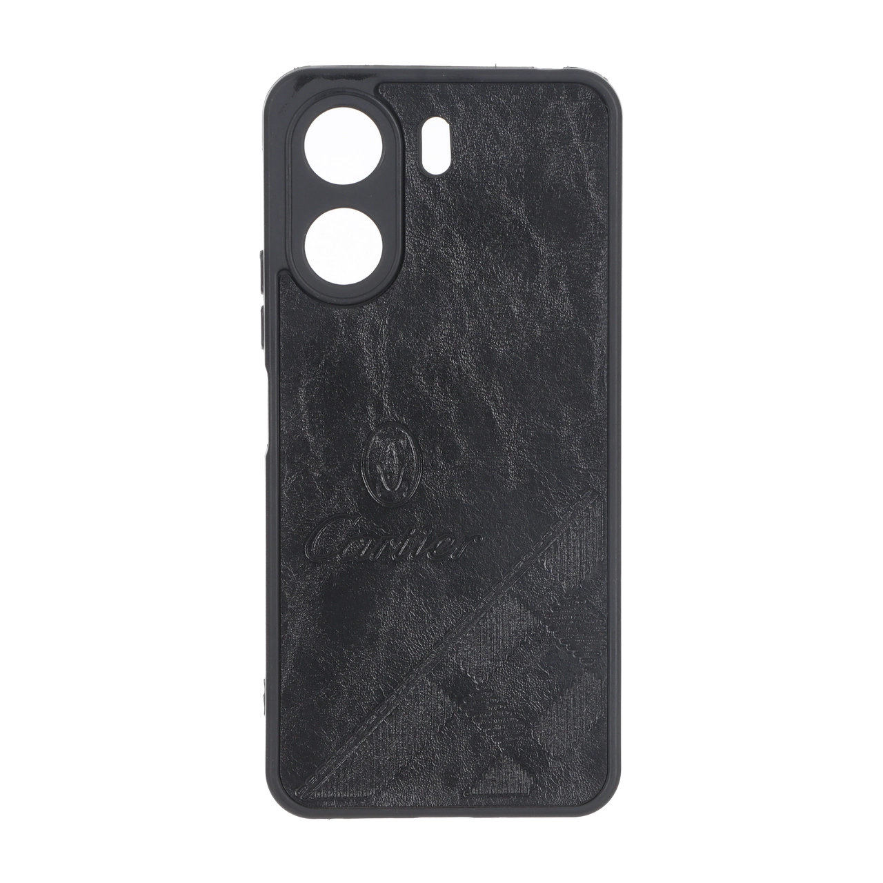 قاب طرح چرم Cartier محافظ لنزدار Xiaomi Redmi 13C / Poco C65 - مشکی
