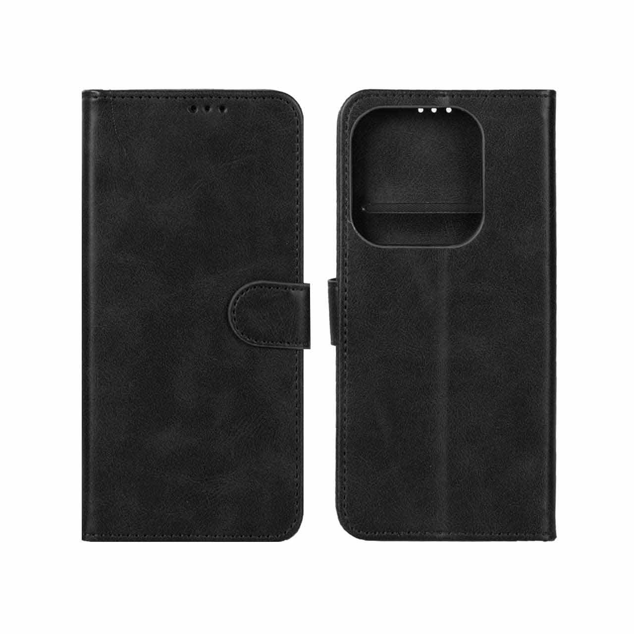 کیف مگنتی مشکی طرح ساده مناسب برای شیائومی ردمی نوت 14 4G