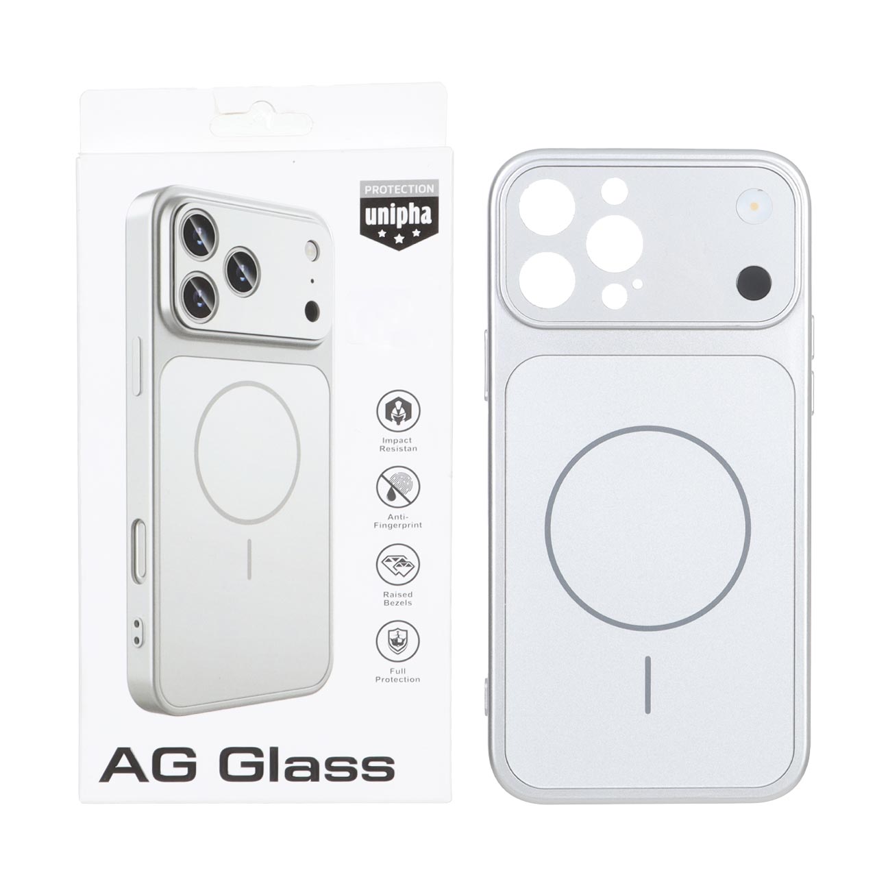 قاب طرح AG Glass مگ‌سیف محافظ لنز برجسته براق اورجینال مناسب برای آیفون 13 پرو مکس