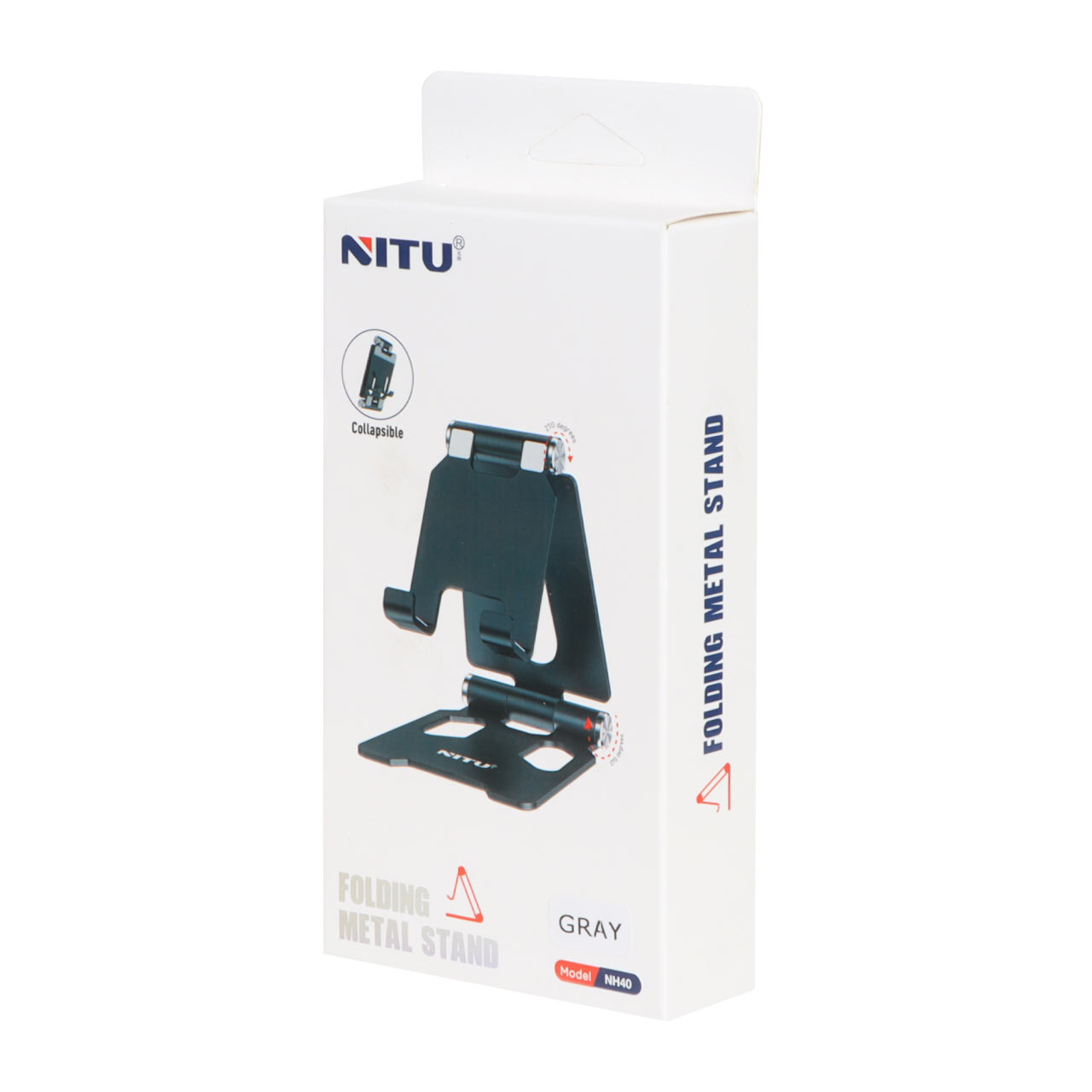 هولدر گوشی موبایل پایه دار تاشو و فلزی NITU مدل NH40 خاکستری
