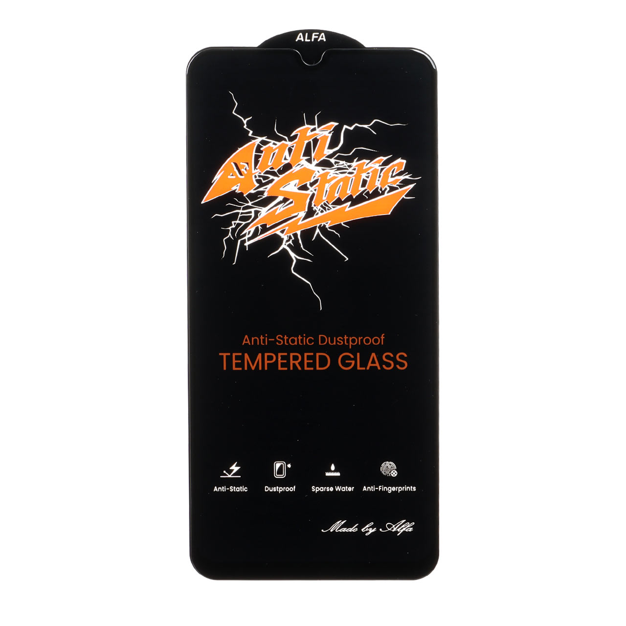 محافظ صفحه نمایش شیشه ای Full Cover Anti Static ALFA مناسب برای Samsung Galaxy A20 / A30 / A30S / A50 / A50S / M10S / M21 / M21S / M30 / M30S / M31 و Redmi Note 7 / Note 7 pro / Note 7s و Honor 9a / Y6p