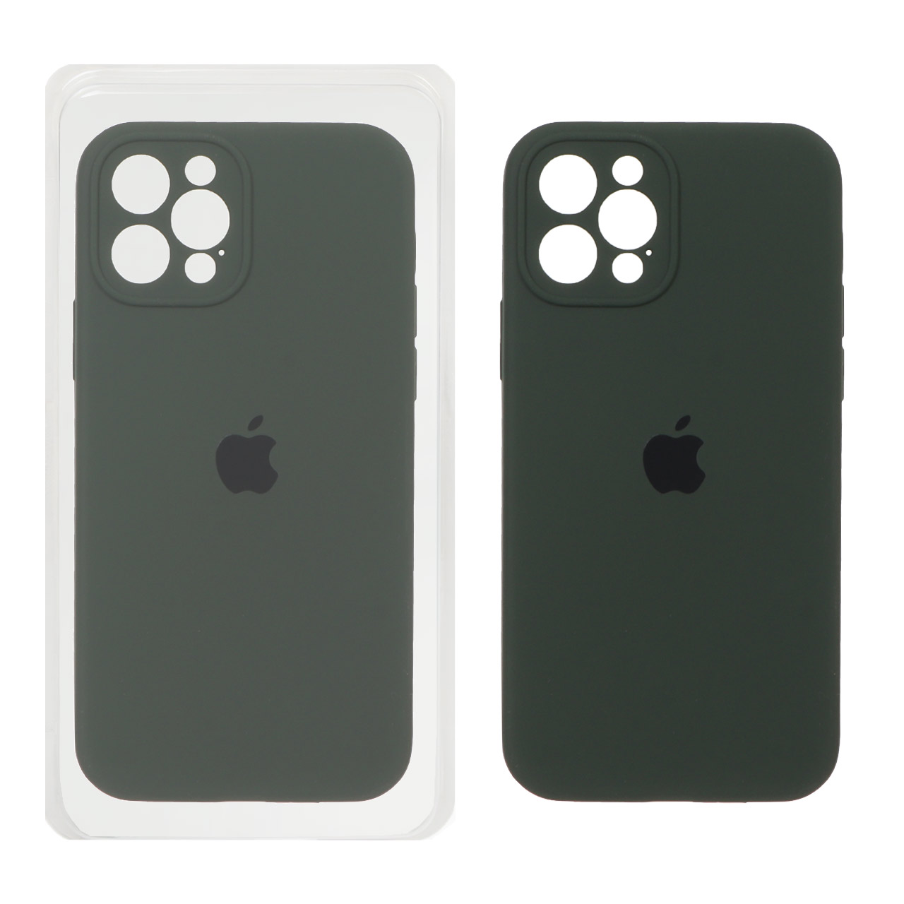 قاب سیلیکونی پاک کنی اورجینال ++A مدل Apple iPhone 12 Pro - سبز تیره (پک دار)