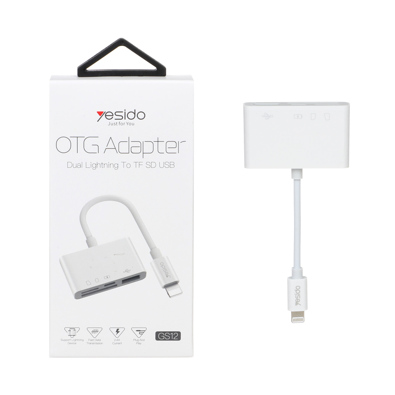 مبدل چندکاره Yesido OTG مدل GS12 لایتنینگ به USB و کارتخوان