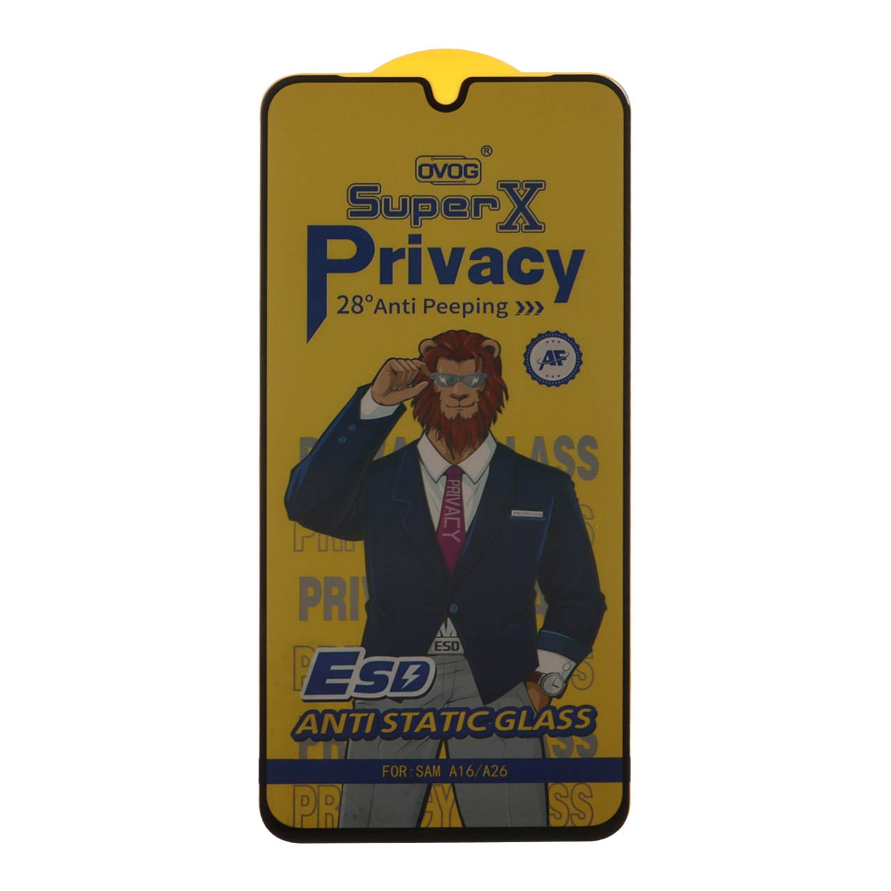 محافظ صفحه نمایش شیشه ای درجه یک Full Cover Super X Privacy - ESD OVOG مدل Samsung Galaxy A17 / A16 / A26