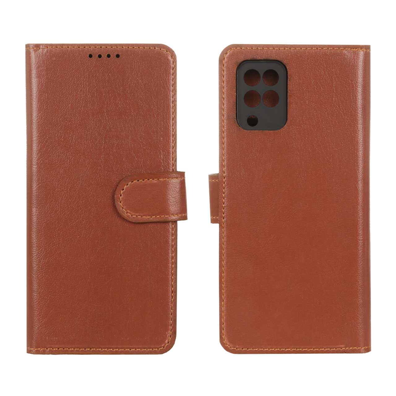کیف موبایل چرمی مگنتی محافظ لنزدار مناسب برای سامسونگ Galaxy A12 / M12 / F12
